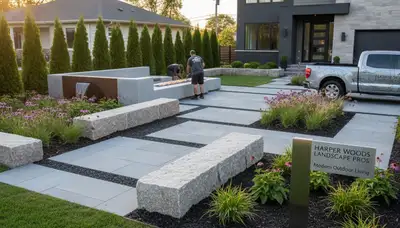 Landscaping service crew in Detroit, MI providing professional yard care and outdoor maintenance