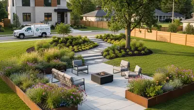 Landscaping crew serving Detroit, MI with professional lawn and hardscape services