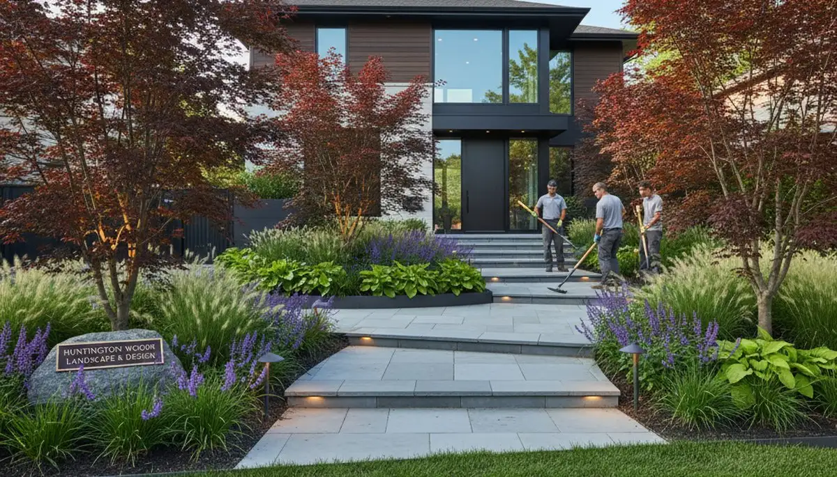 Landscaping crew in Detroit, MI providing lawn care and outdoor maintenance services