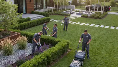 Landscaping service team in Detroit, MI providing professional lawn and garden care