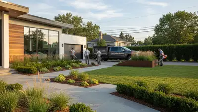 Landscaping crew serving Detroit, MI with professional lawn care and yard maintenance services