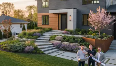 Landscaping crew serving Detroit, MI with professional lawn care and outdoor property maintenance