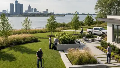 Detroit, MI landscaping service team providing professional yard maintenance and outdoor property care