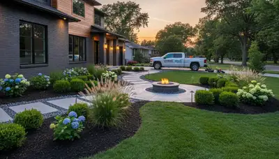 Landscaping crew in Detroit, MI providing professional lawn and yard care services