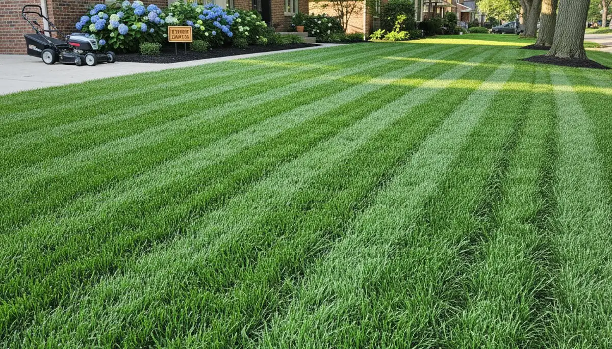 Lush green residential lawn in Detroit, MI showing professional turf care by Greater Detroit Landscaping
